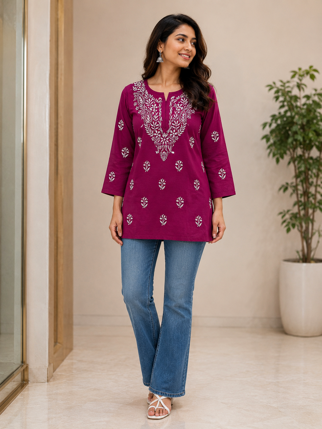 This item: Cotton Short Kurti Pink