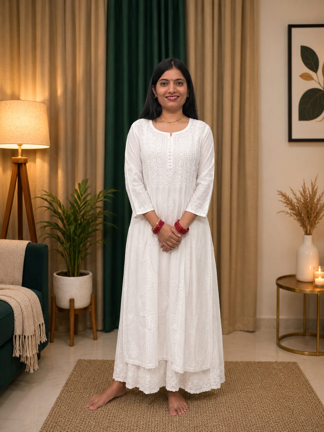 Muslin White Kurti image 1