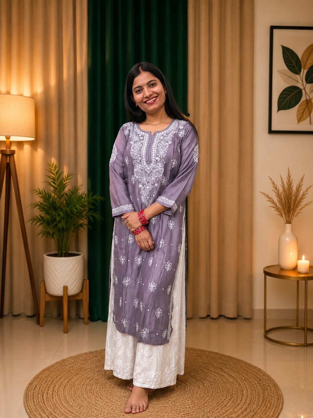 This item: Chanderi Cutdana Pearl Kurti