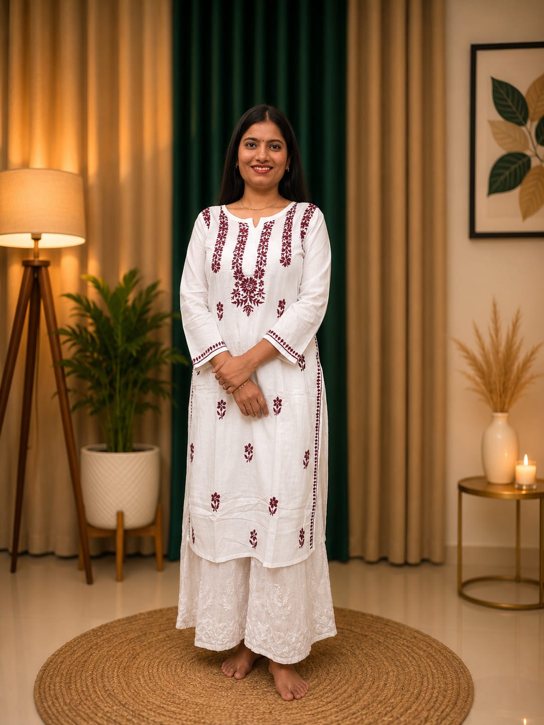 Cotton Highlight Kurti Pink image 1