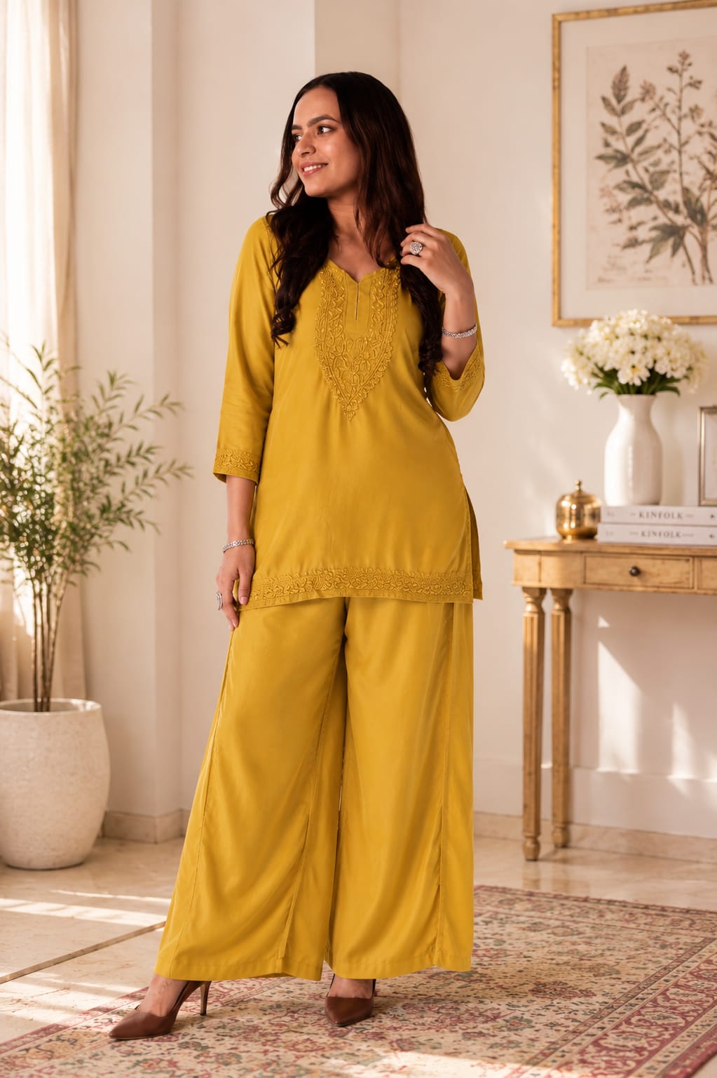 Rayon Set Dai Short Mustard image 1