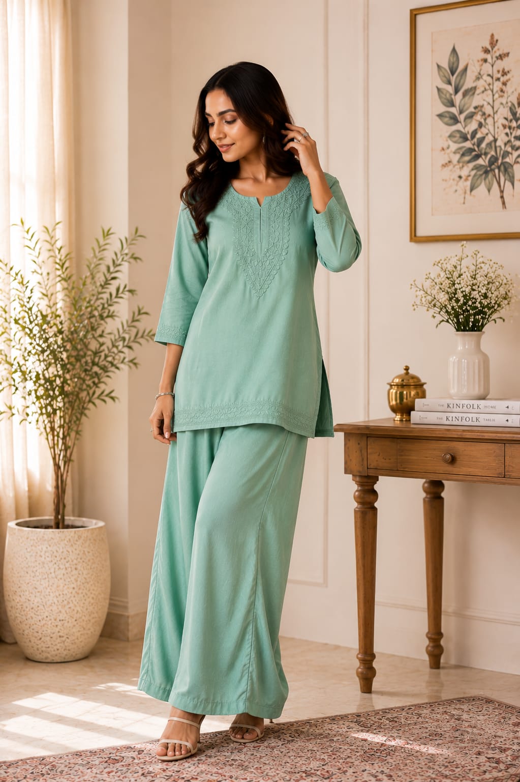 Rayon Set Dai Short Green image 1